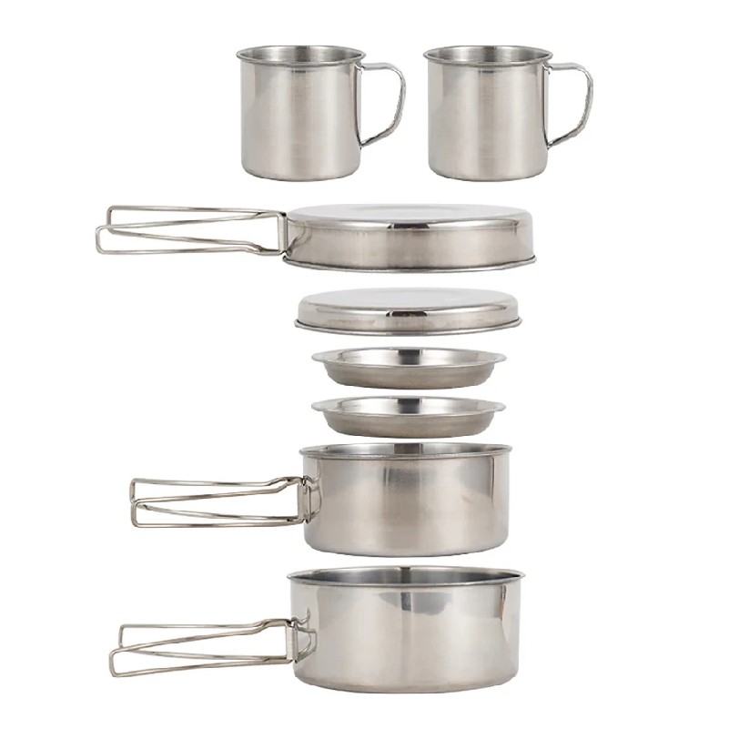 Camping Cooking Pots And Pans - 8 Buah/Set Peralatan Masak Berkemah Set