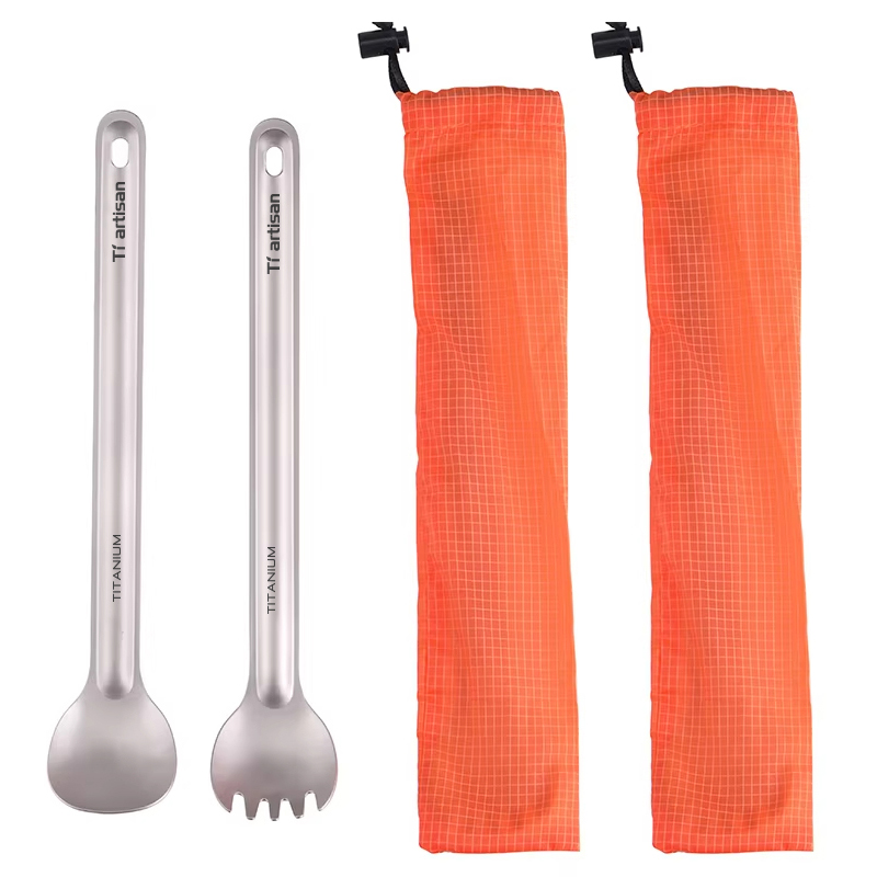 Camp Spork Set - Tiartisan Peralatan Makan Titanium Murni Sendok