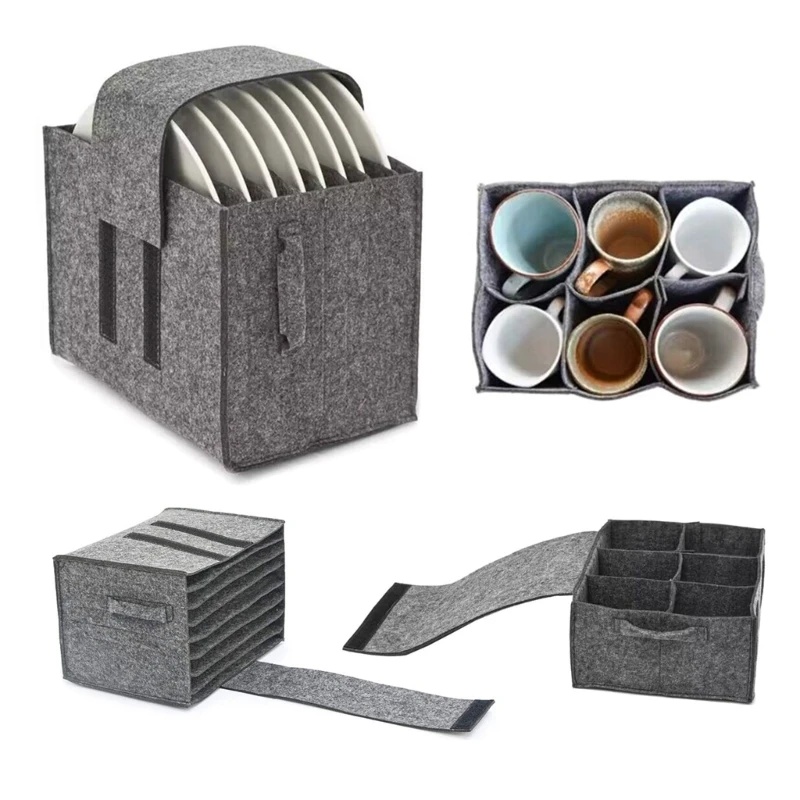 Camping Cooking Utensil Holder - Tas penyimpanan cangkir piring, tebal berkemah