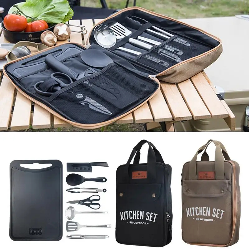 Camping Cooking Pots And Pans - 8pcs Set Peralatan Masak Camping Portabel
