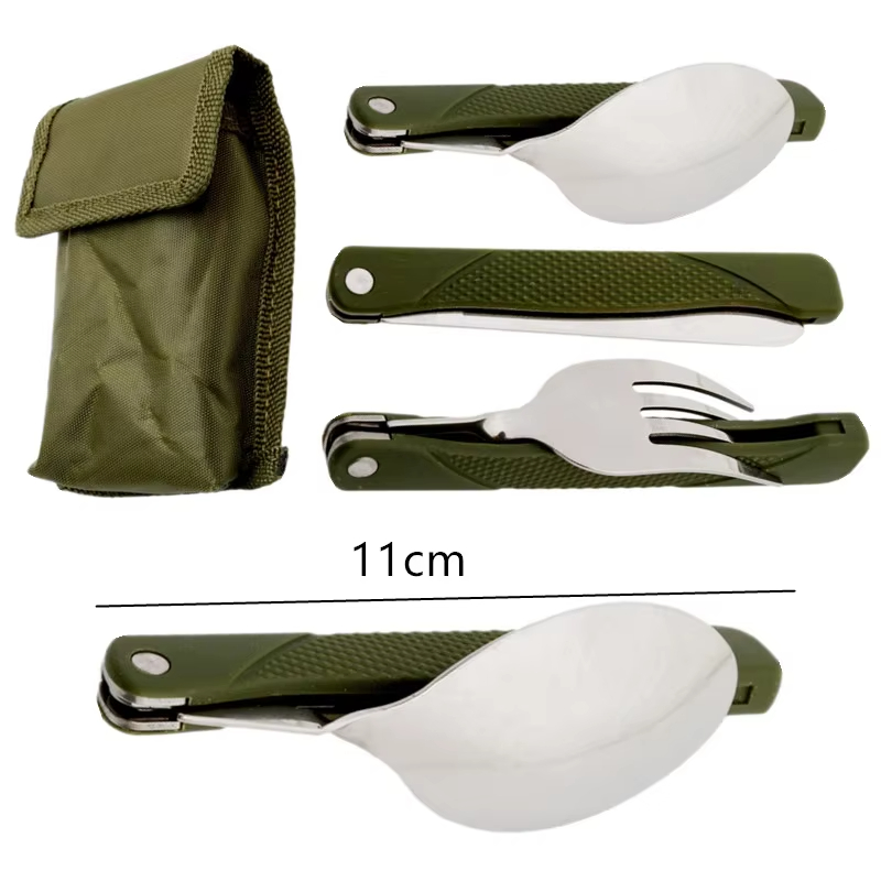 Camp Spork Set - Set Peralatan Makan Lipat Stainless Steel,