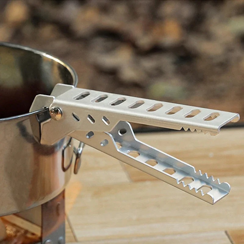 Camping Cooking Utensil Holder - Penjepit Mangkuk Anti Panas dari Aluminium,