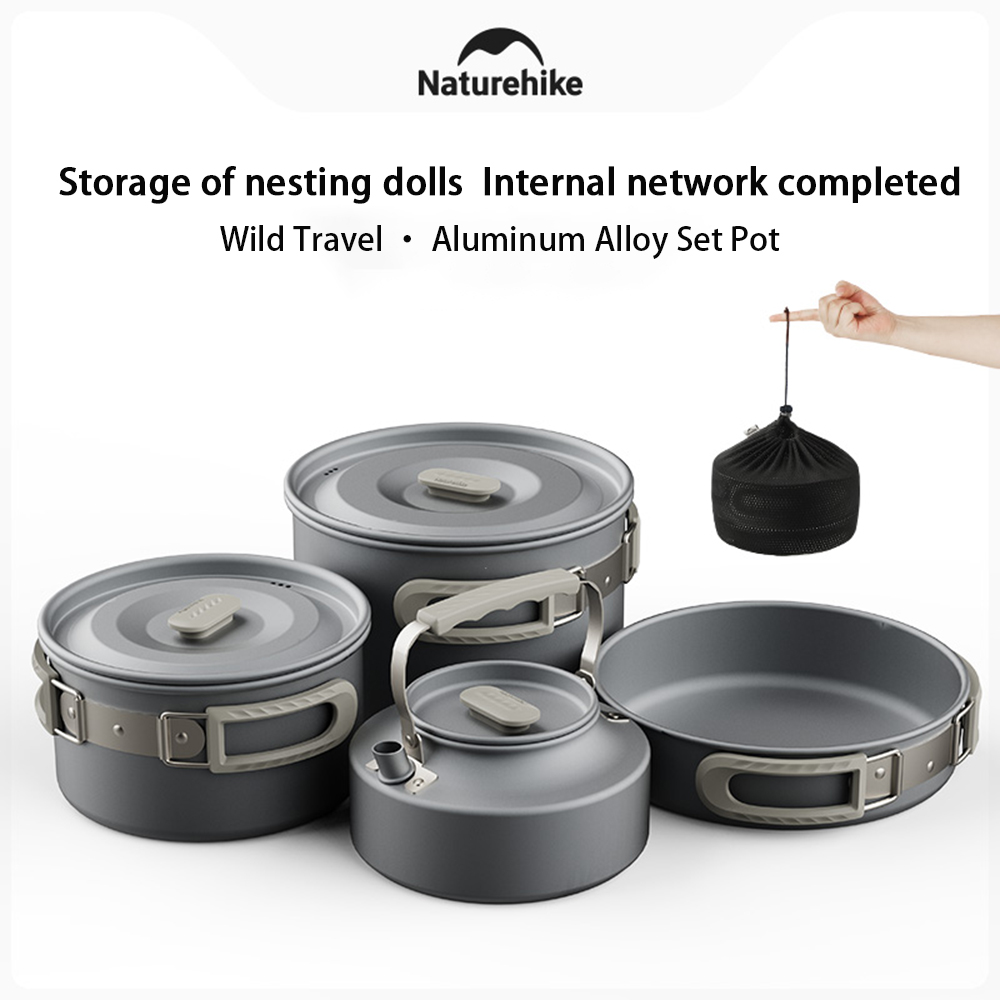 Camping Cooking System - Naturehike Set panci luar ruang, peralatan