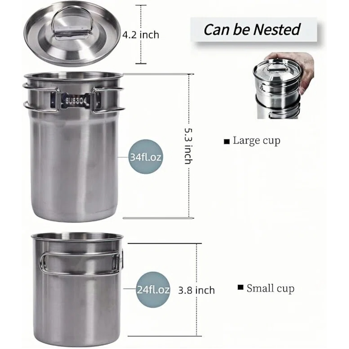 Cangkir Lipat untuk Berkemah,  - Camping Cooking Pots And Pans ulasan dan harga