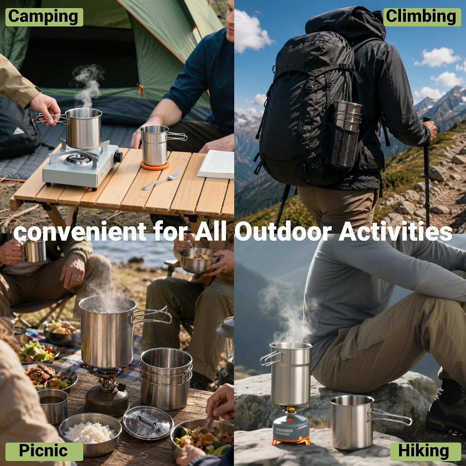 Cangkir Lipat untuk Berkemah,  - Camping Cooking Pots And Pans ulasan dan harga