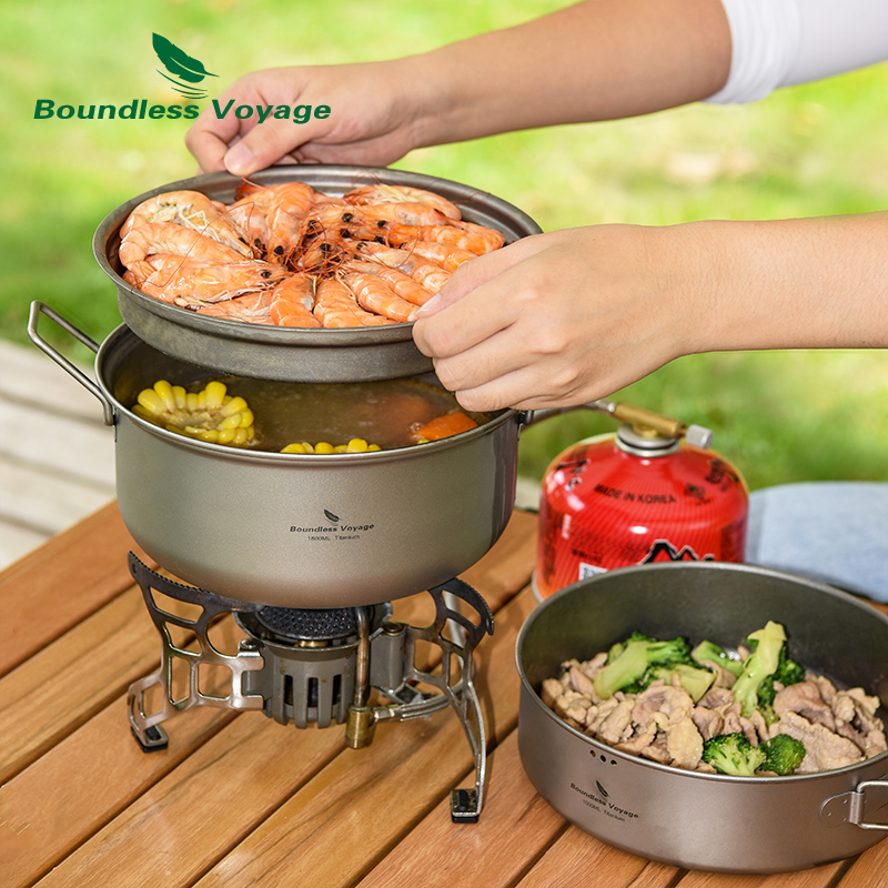Panci Pengukus Titanium Voyage - Camping Cooking Pots And Pans ulasan dan harga