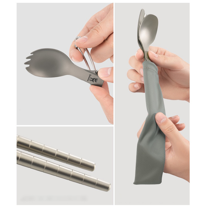 Sendok Garpu Titanium untuk Be - Camp Spork Set ulasan dan harga