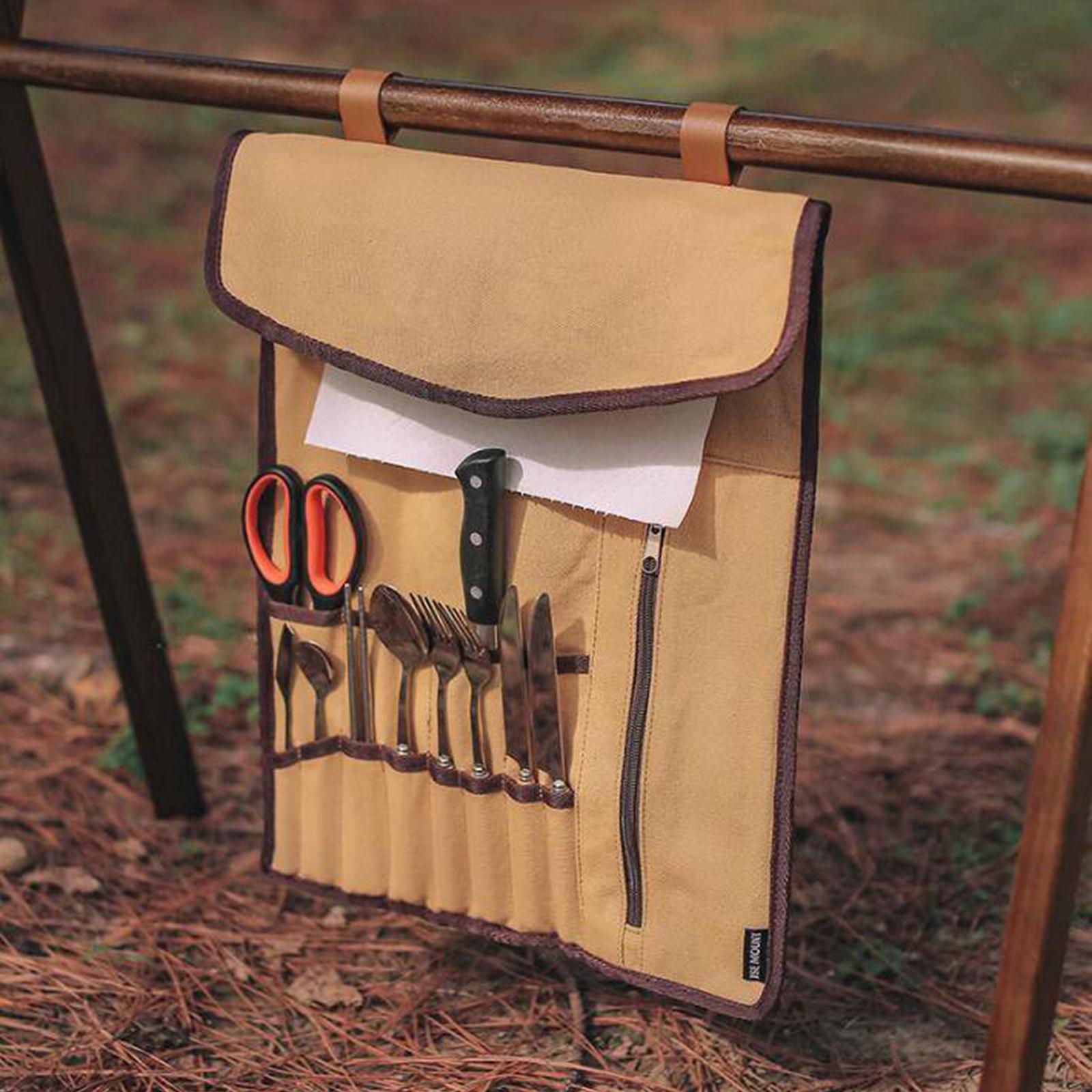 Tas Gulung Peralatan Makan Por - Camping Cooking Utensil Holder ulasan dan harga