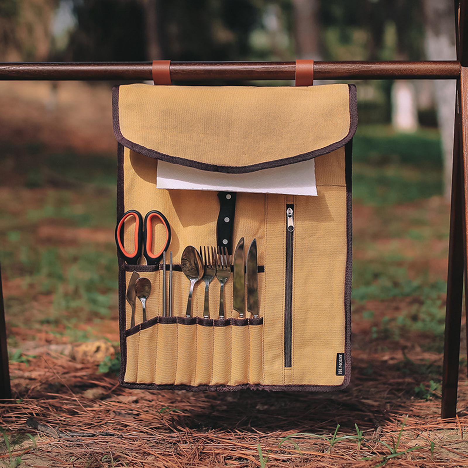 Tas Gulung Peralatan Makan Por - Camping Cooking Utensil Holder ulasan dan harga