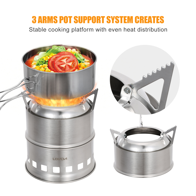 Lixada kompor kayu Stainless S - Camping Cooking System ulasan dan harga