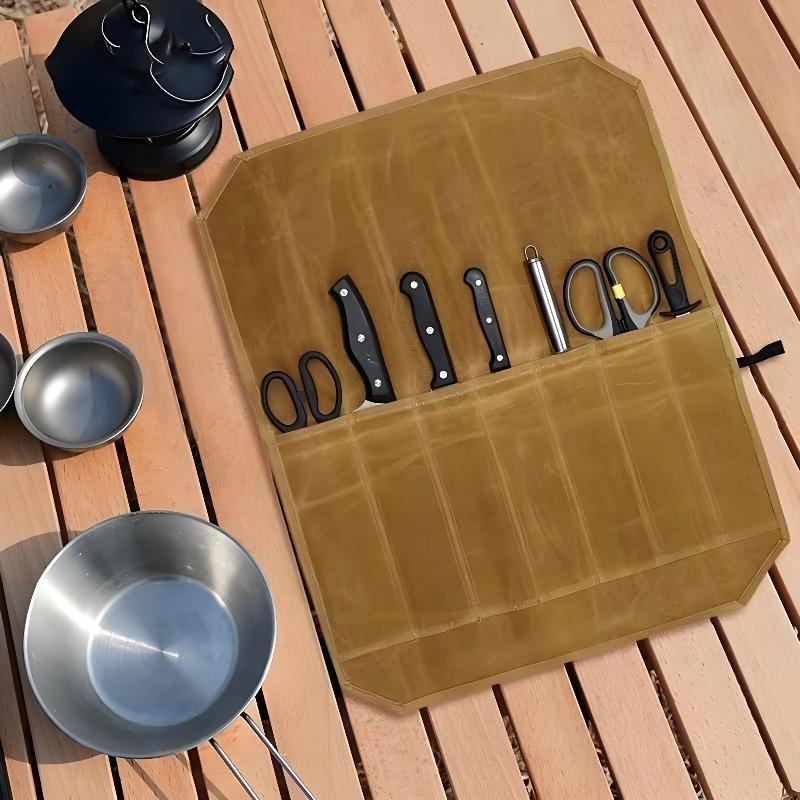 Tas Pisau Koki dari Kanvas Ber - Camping Cooking Utensil Holder ulasan dan harga