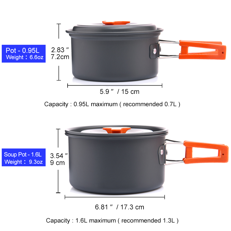 Layar Lebar Set peralatan masa - Camping Cooking Pots And Pans ulasan dan harga