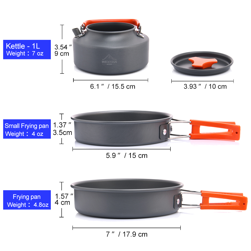 Layar Lebar Set peralatan masa - Camping Cooking Pots And Pans ulasan dan harga