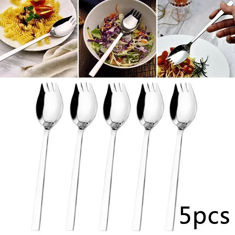 5 Buah Set Spork Sendok Sup Pe - Camp Spork Set ulasan dan harga