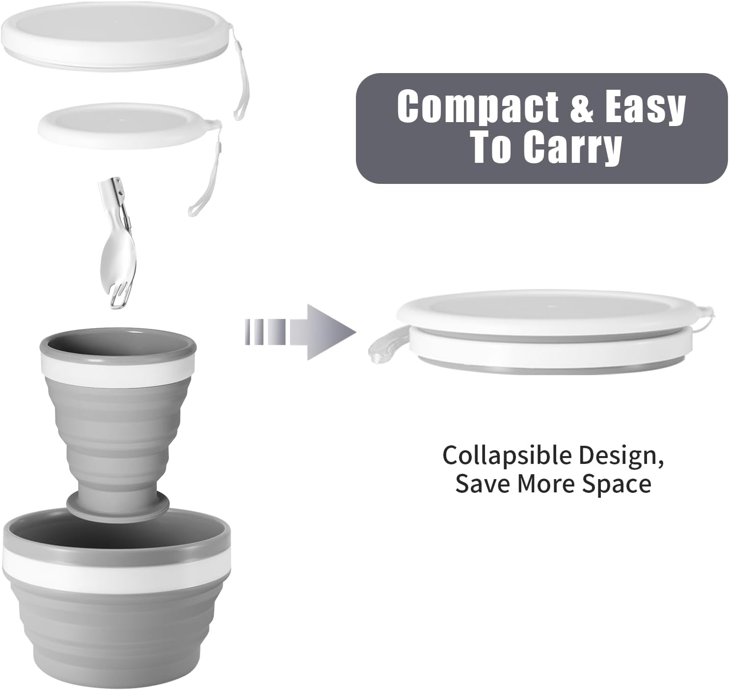 Set Cangkir dan Mangkuk Siliko - Camp Spork Set ulasan dan harga
