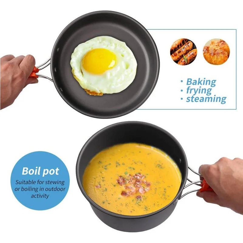 Set Peralatan Masak Camping, P - Camping Cooking Pots And Pans ulasan dan harga